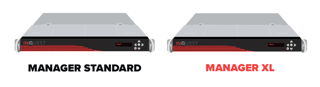 Image of Inquest hardware products, including both standard and XL managers