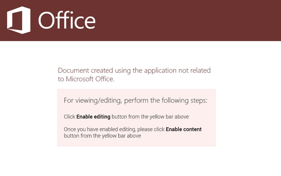 Microsoft Office Malware Lure