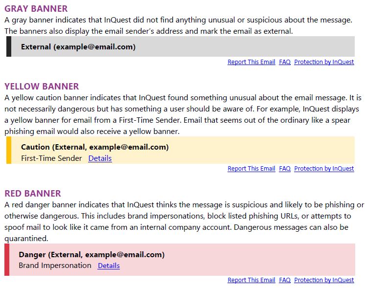 example of email banners
