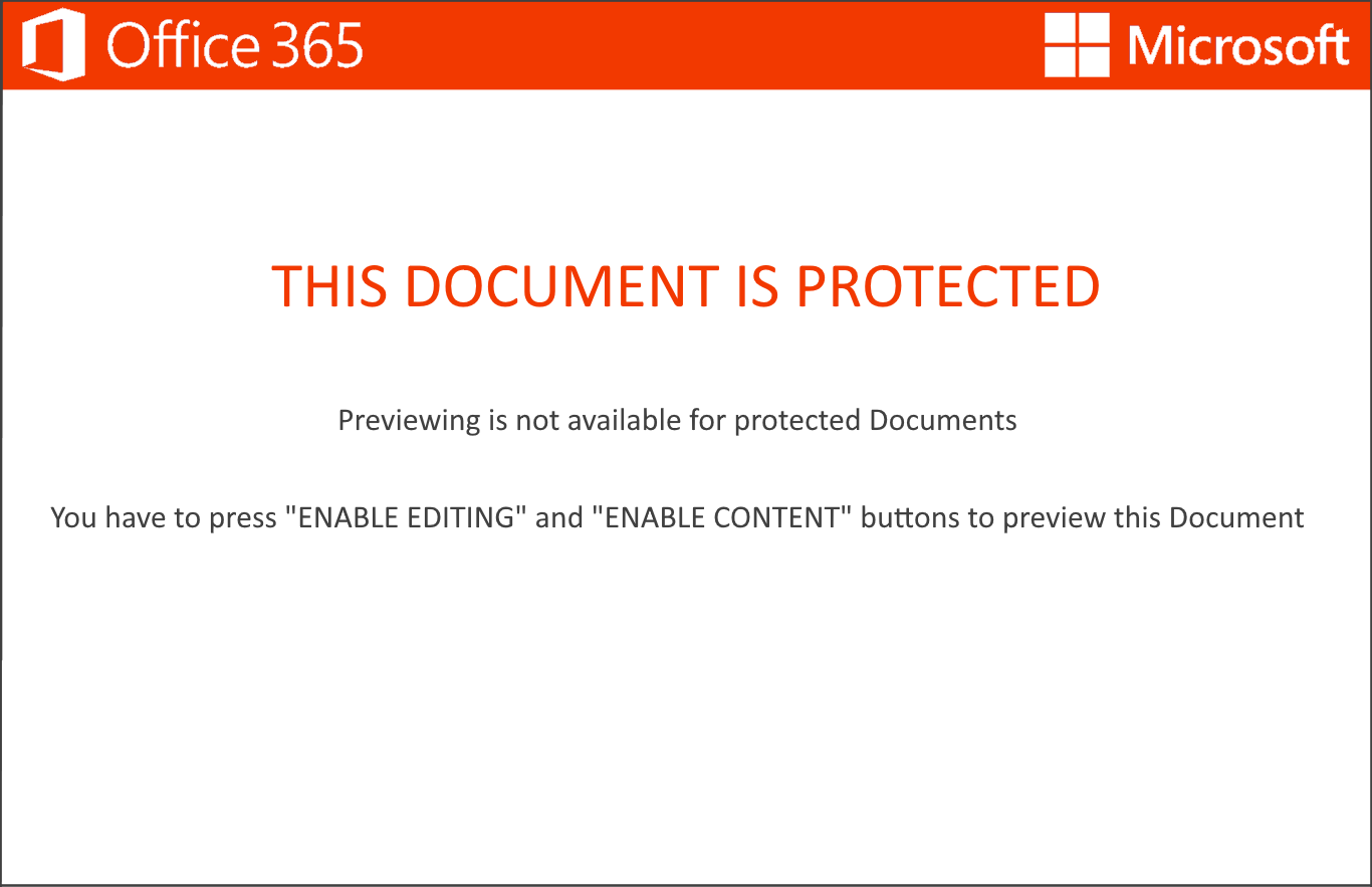 Office 365 protected document lure