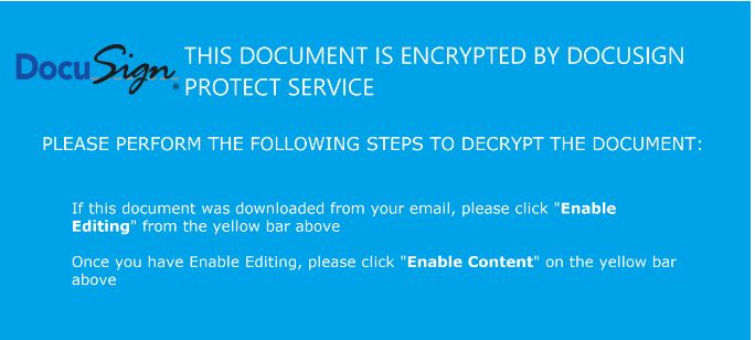 Encrypted DocuSign notice