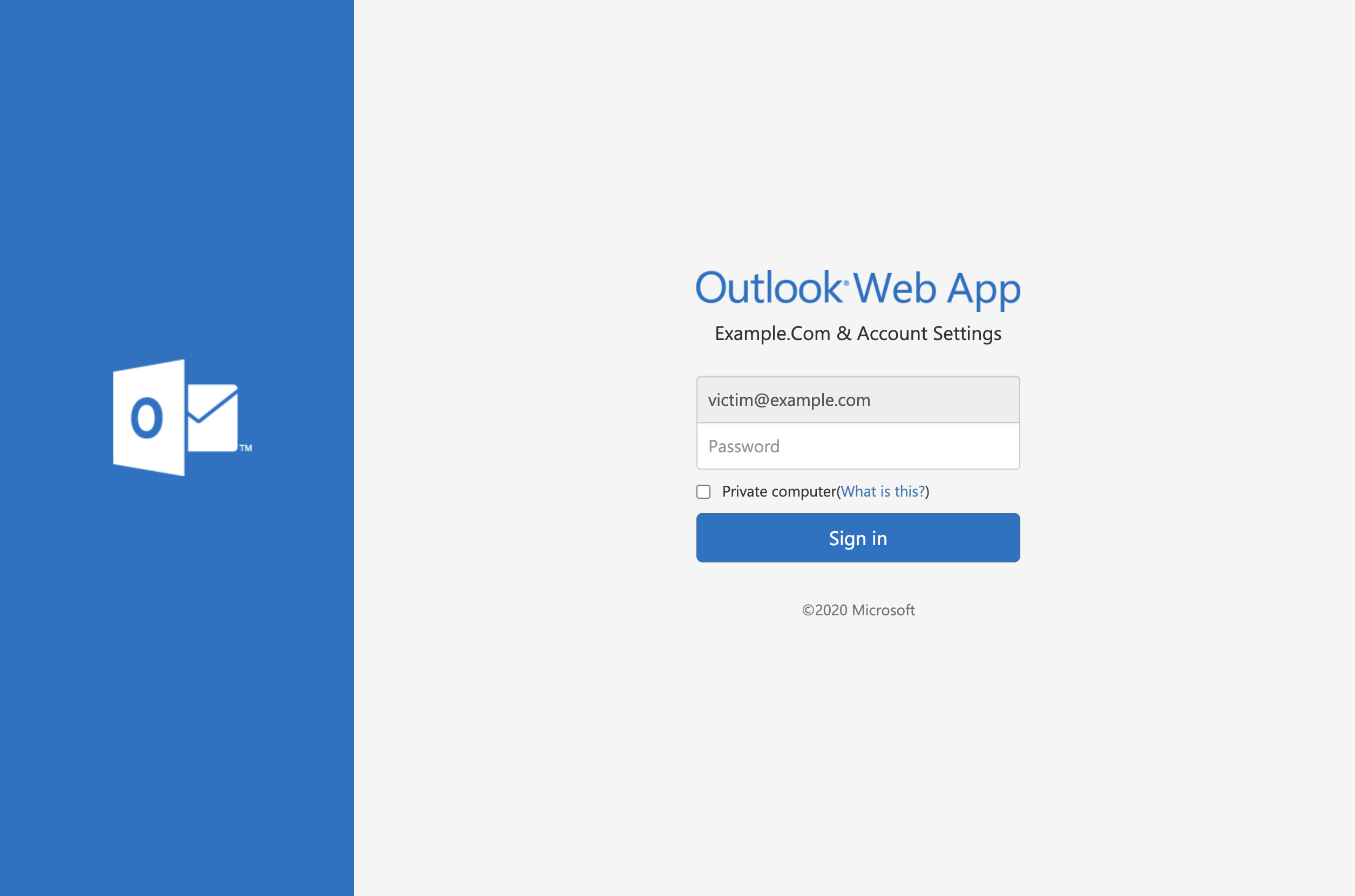 Outlook Web App login