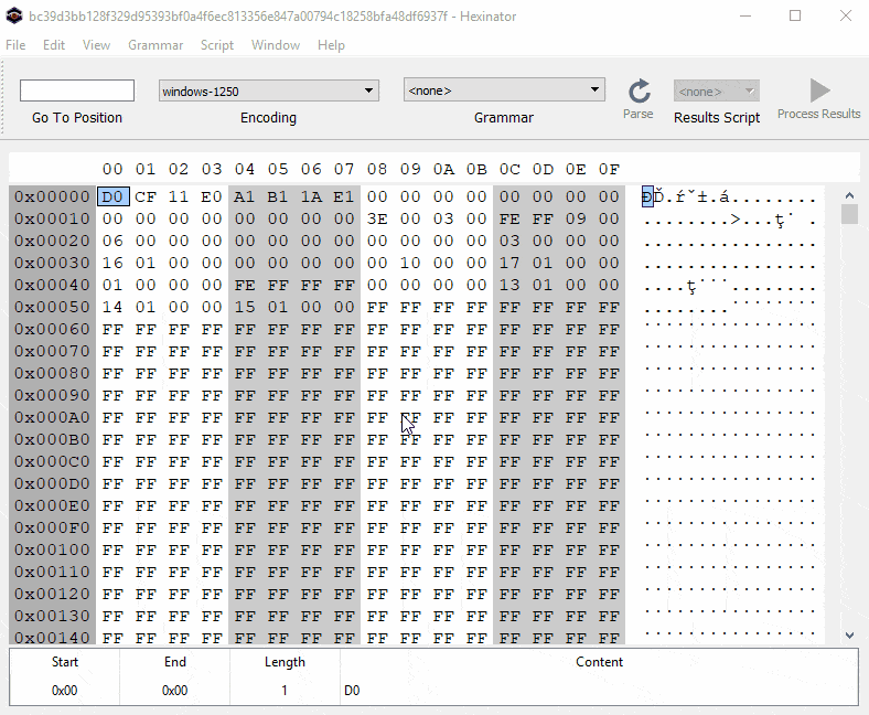 Updating byte 9 in hex editor to unhide the sheets
